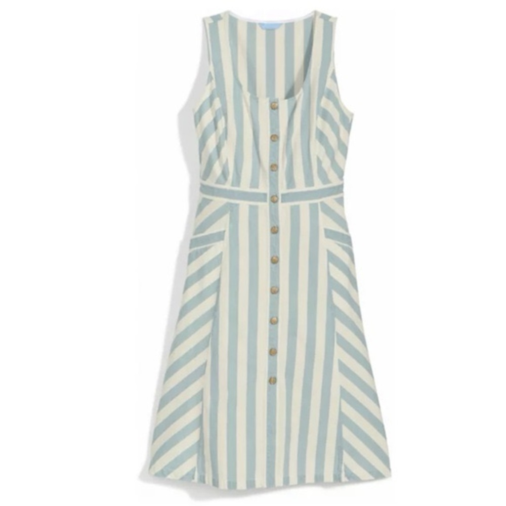 NWT Draper James Button Front Dress Denim Stripes - Size 10 / Medium